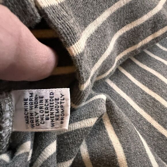 VTG‎ Polo Ralph Lauren Vintage Gray White Striped Polo Shirt Men’s Large EUC - Picture 4 of 5